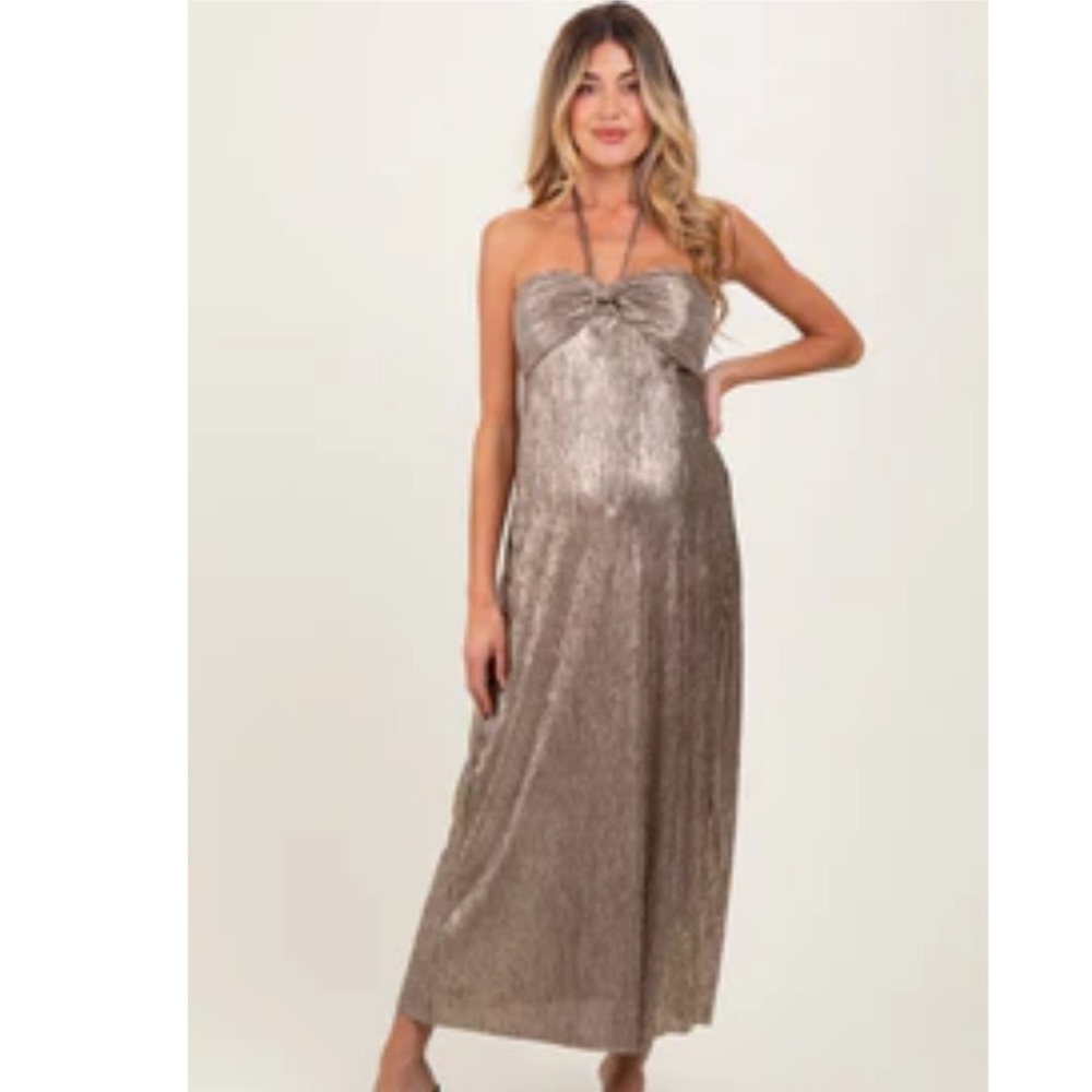 Pinkblush Gold S Maternity Dress- NWT!